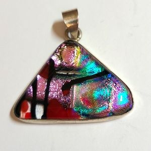 Pendant of Glass using Pink and Other Colors